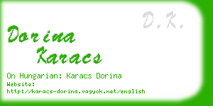 dorina karacs business card